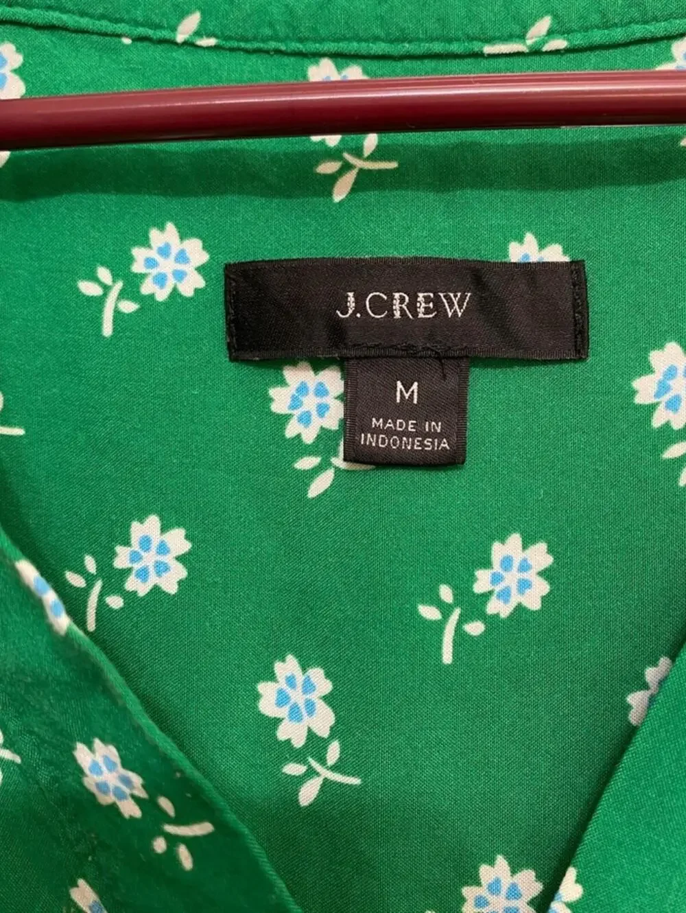 J. Crew Green Floral Blouse
